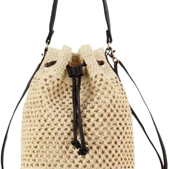 Straw Shoulder Bag Eco-Friendly Natural Fiber Lightweight Beach Tote - Picture 1 of 8